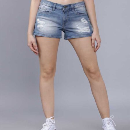 Tokyo Tallies Washed Women Blue Regular Shorts