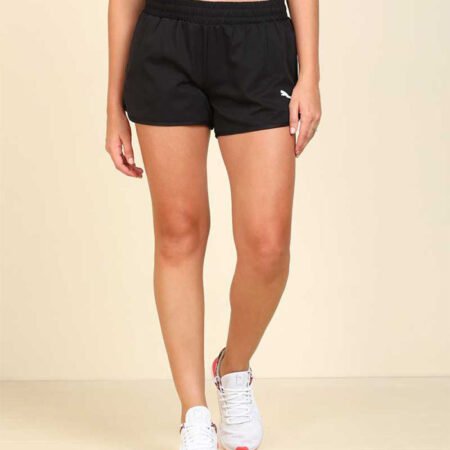 Puma Solid Women Black Regular Shorts