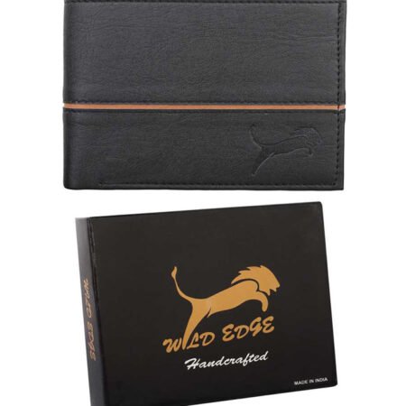 Men Casual Black Artificial Leather Wallet  (5 Card Slots)