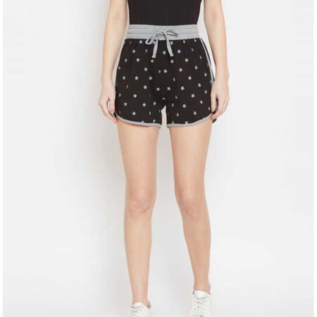 Gritstone Printed Women Black, Grey Regular Shorts